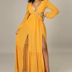 Cut out yellow dress